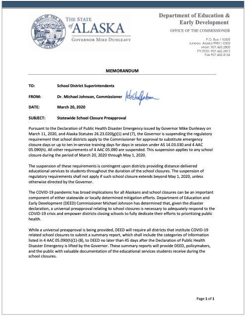 20200320_DEED_COVID-19_Memo_StatewideSchoolClosurePreapproval 